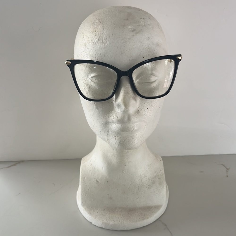 WAREME PRO Eyeglasses cat-eye style  gold & black enamel new with case